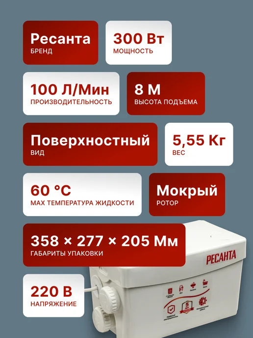 Канализационный насос для кухни, душа, раковины КН 2D — фото 2