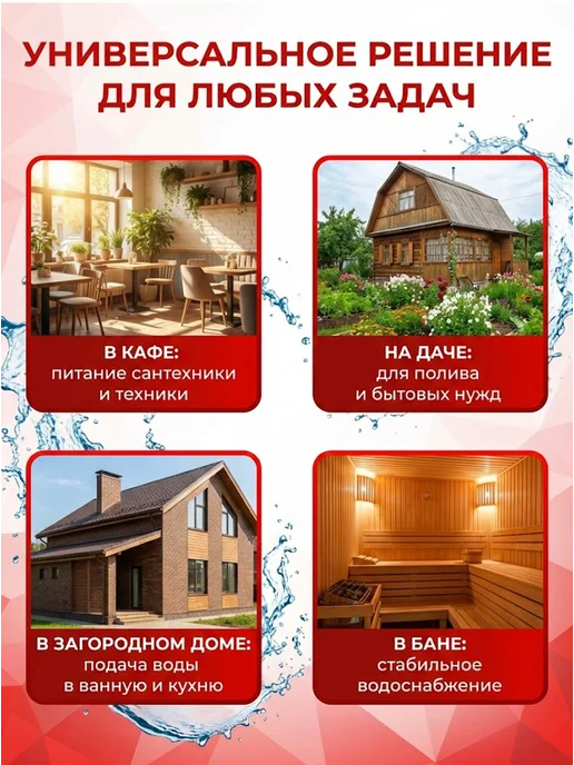 Насосная станция для воды для дома автоматическая АНС-3600Ч — фото 4