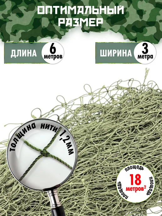 Setka Основа для плетения маскировочной сети 3х6м, 6 м, фото 2