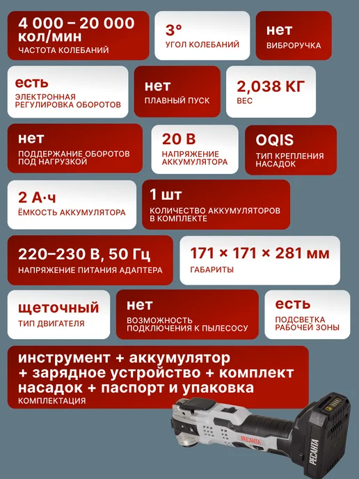 Реноватор аккумуляторный с насадками АМФИ-20Li — фото 2