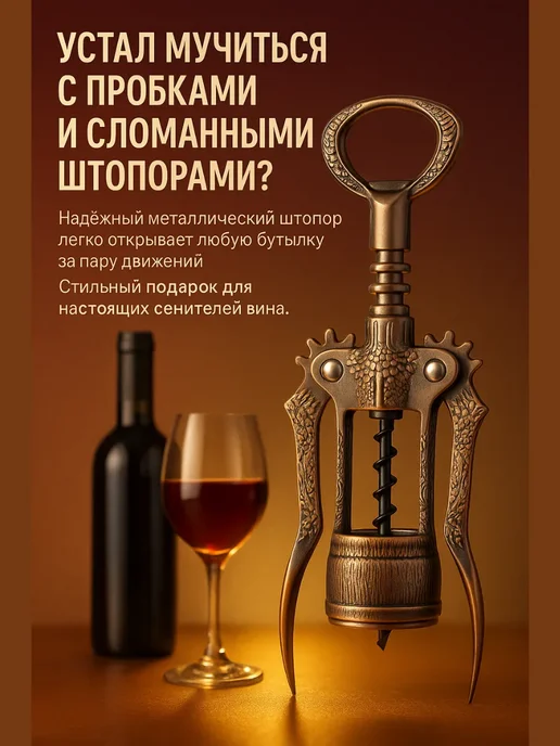 BILANO Штопор для вина механический, желтый, фото 2
