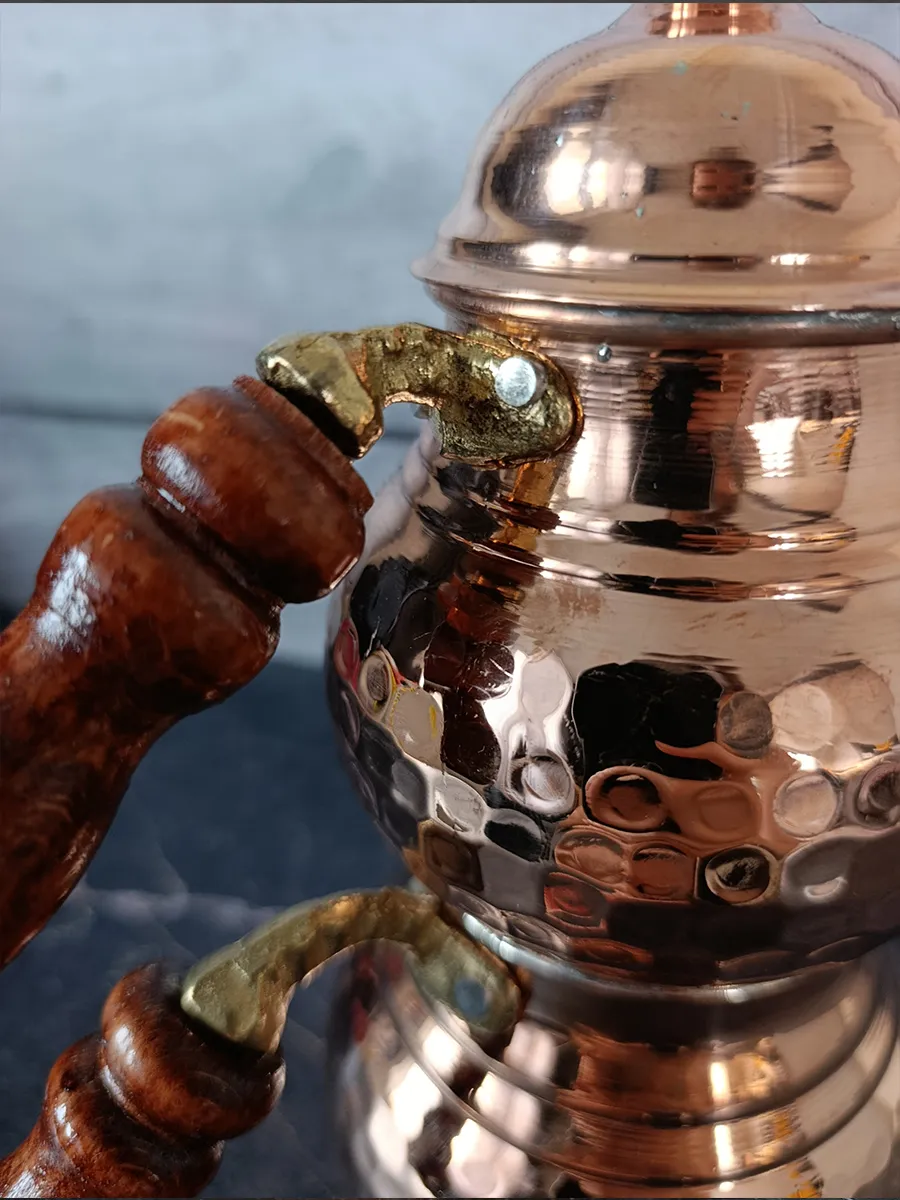 Çift Katlı Bakır Demlik, El Yapımı 500 ml + 900 ml, Türkiye 2