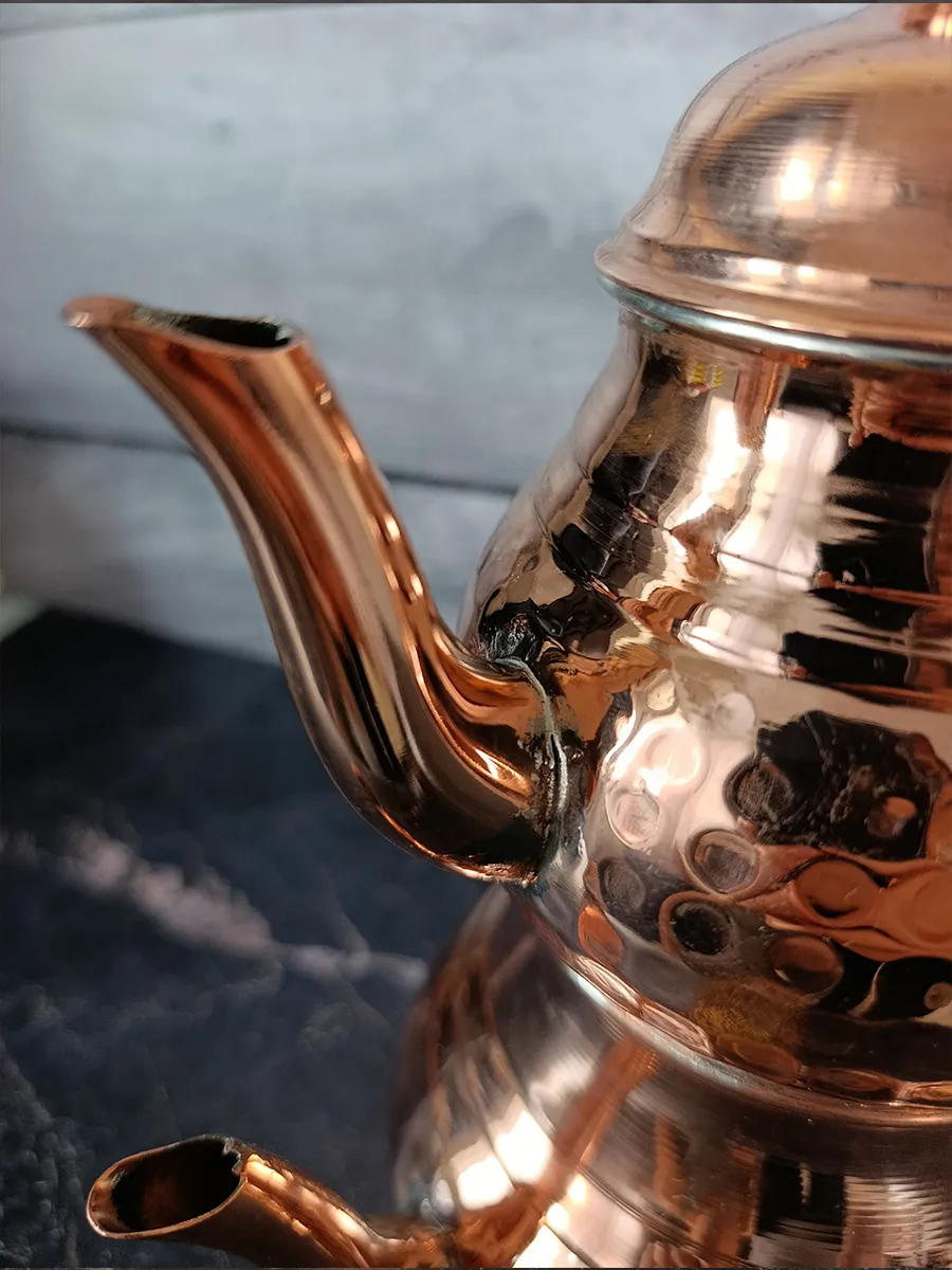 Çift Katlı Bakır Demlik, El Yapımı 900 ml + 1800 ml, Türkiye 2