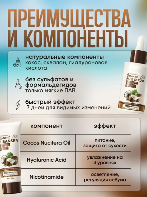 Подарочный набор для лица с экстрактом кокоса, розовый, фото 4