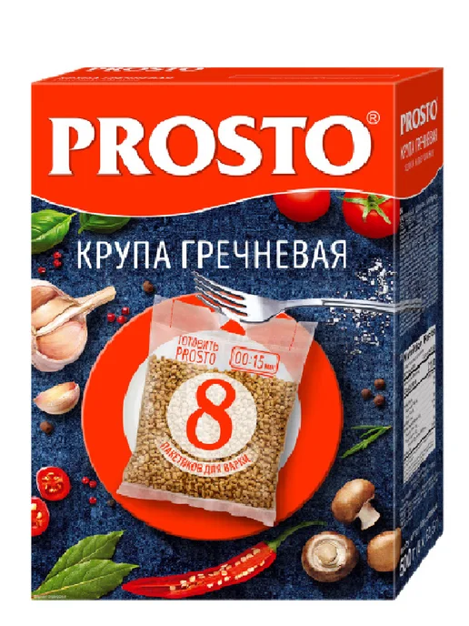 Prosto крупа гречневая в пакетиках 8 пачек, 12, фото 2