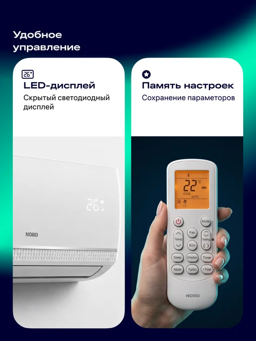 NORD Инверторная сплит-система i-24 QUB для комнаты до 72 м², 72 м, фото 4