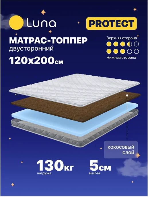 Luna Inc Матрас топпер для дивана Protect 140х200, 120x200