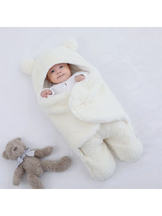 Пеленка-кокон Polar Fleece 3M бежевый, бежевый, фото 2