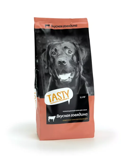 Сухой корм Tasty для собак, говядина, 2,2 кг, фото 3