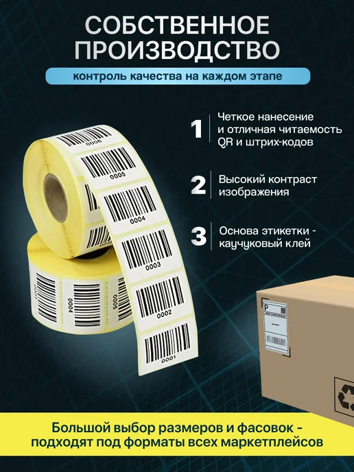 Paketir Термоэтикетки 15х15 мм 2000 шт 5 рулонов Thermo TOP, 15x15 мм, 2000 шт, фото 7