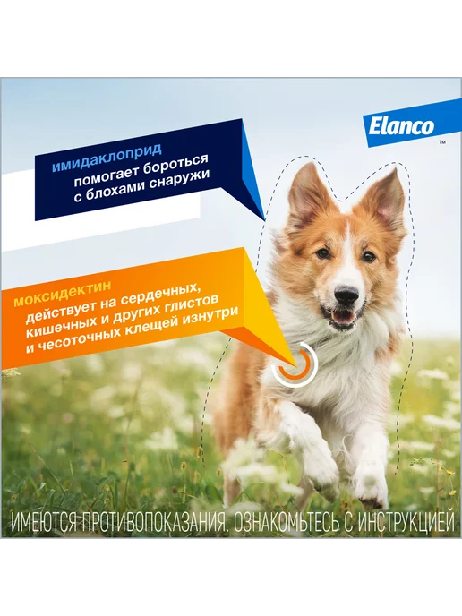 Elanco Адвокат капли для собак от 10 до 25кг (2,5мл) 1 пипетка, 25 кг, 2,5 мл, фото 4