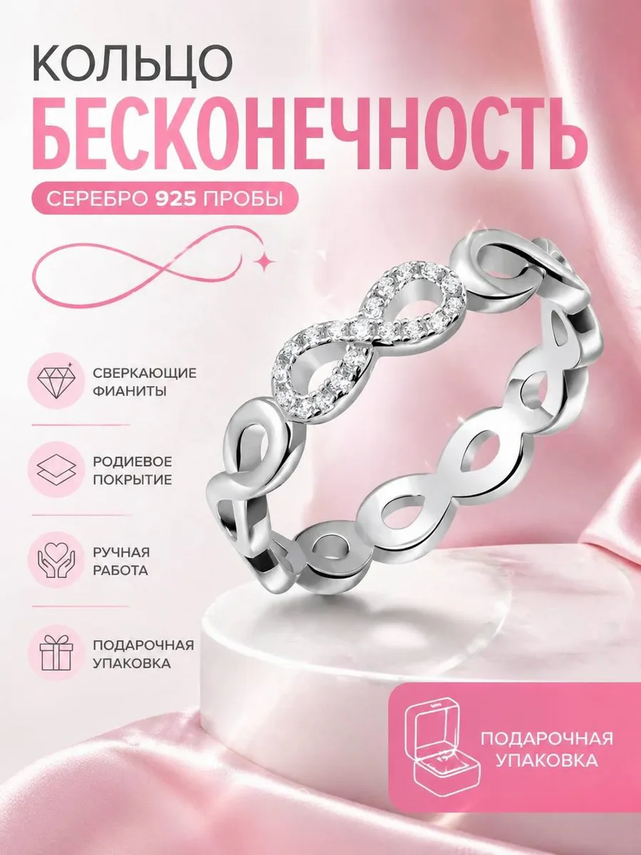 Ювелирное Кольцо из серебра 925 пробы с фианитами