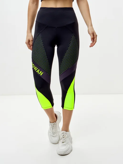 ROWAN BERRY Спортивные капри для фитнеса с высокой талией, черный, фото 2