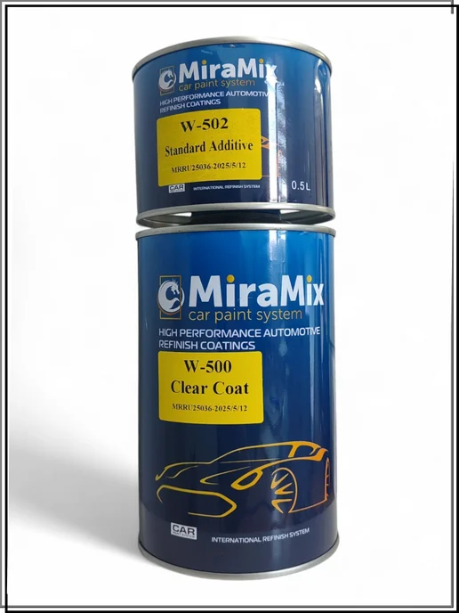Mira Mix Матовый лак + отвердитель для авто (1л+0.5л)-W-700, 1 л, 5 л