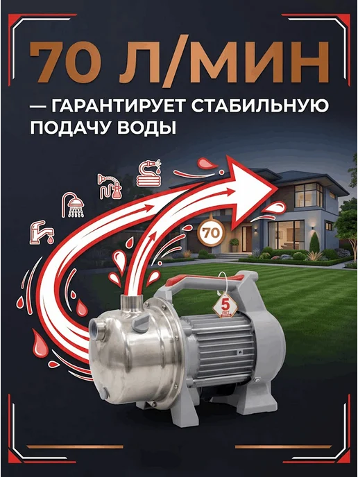 Насос поверхностный для воды самовсасывающий ПСН-4200Н — фото 4