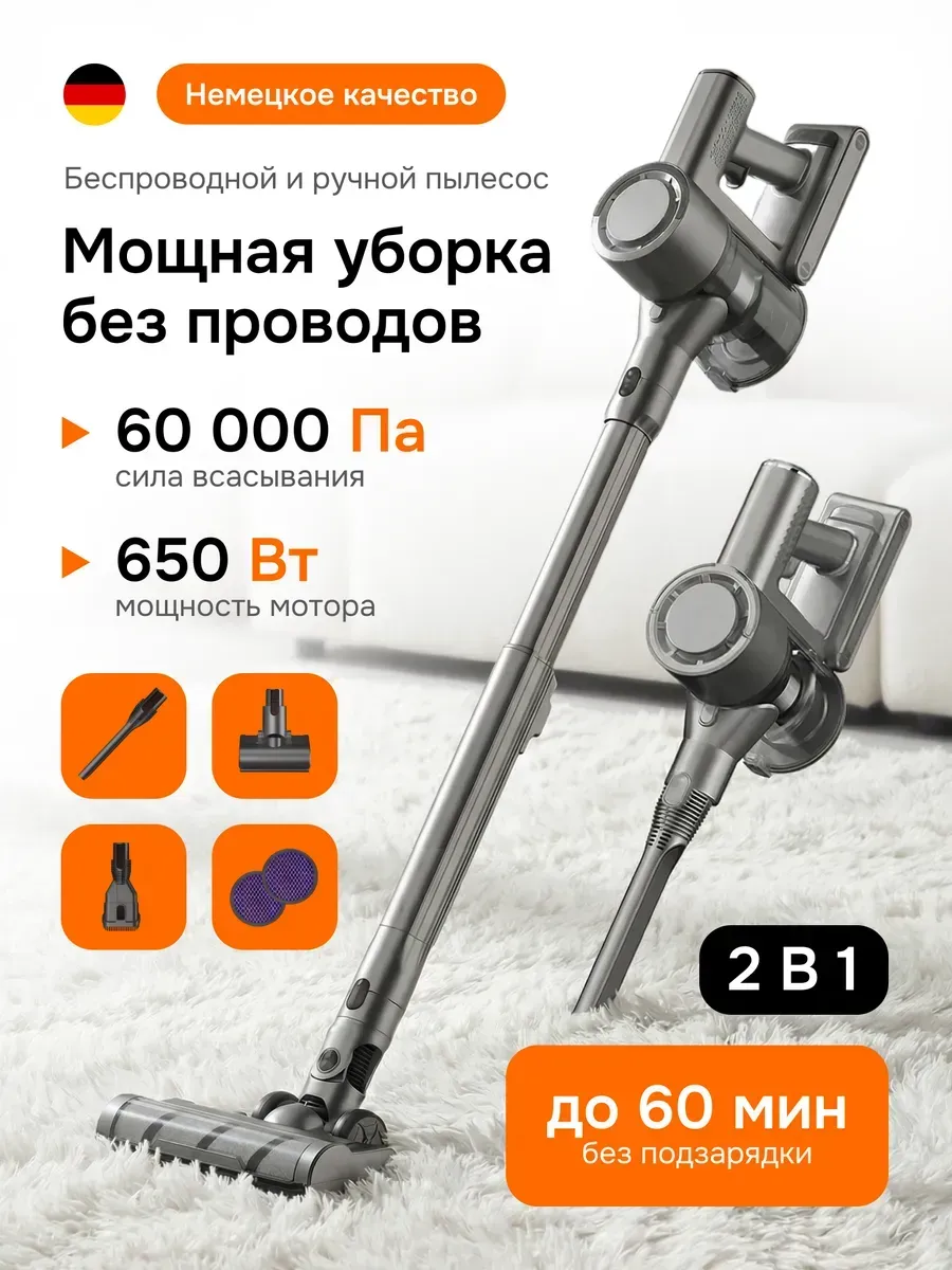 Вертикальный пылесос беспроводной для дома