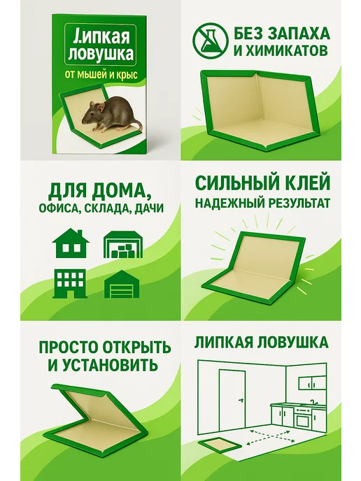 B2B1 Липкие ловушки от мышей и крыс, набор 10 шт, 10 шт, фото 3