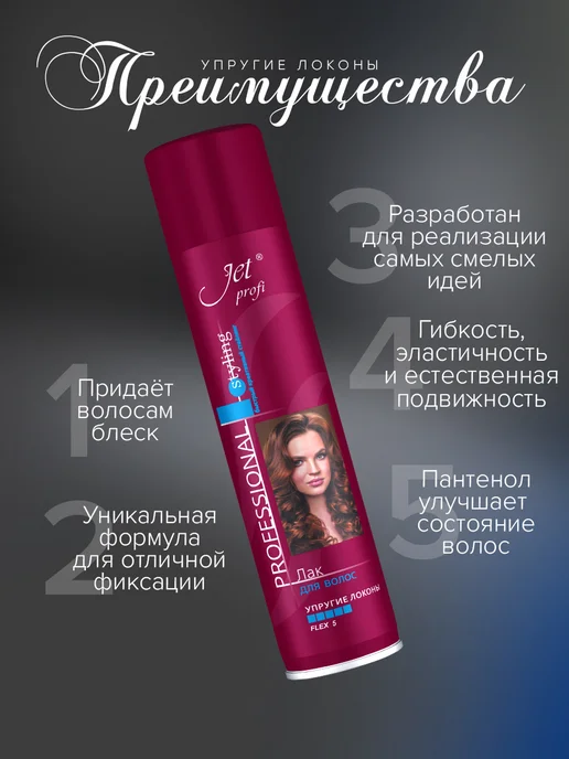JET Лак для волос профессиональный сильной фиксации Упругие локо…, синий, фото 2