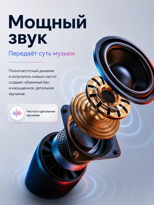SONICNEX Bluetooth колонка 8W портативная 12ч IPX4, 8 Вт, фото 7