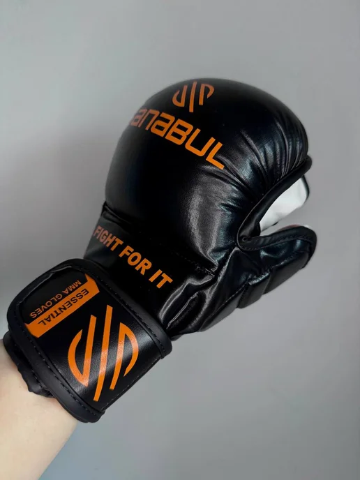 отличный Перчатки SANABUL крабы черепашки MMA, черный, фото 3