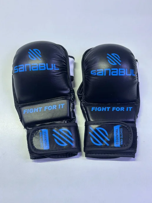 отличный Перчатки SANABUL крабы черепашки MMA, синий, фото 2