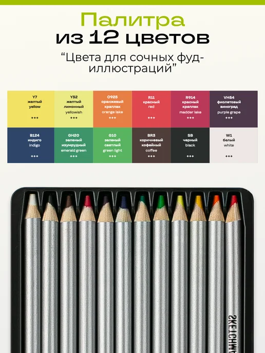 SKETCHMARKER Акварельные карандаши для рисования набор, 12 шт, фото 2
