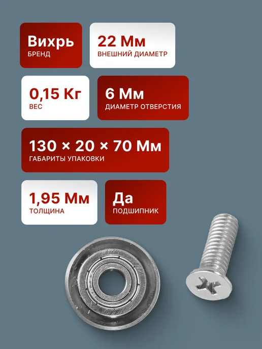 Ролик для рельсовых плиткорезов 22 мм — фото 2