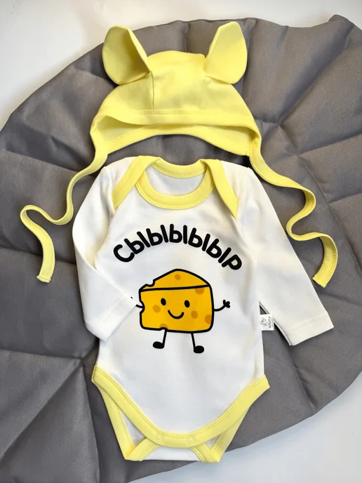 Мишка Малышка боди для новорожденных, белый, фото 2
