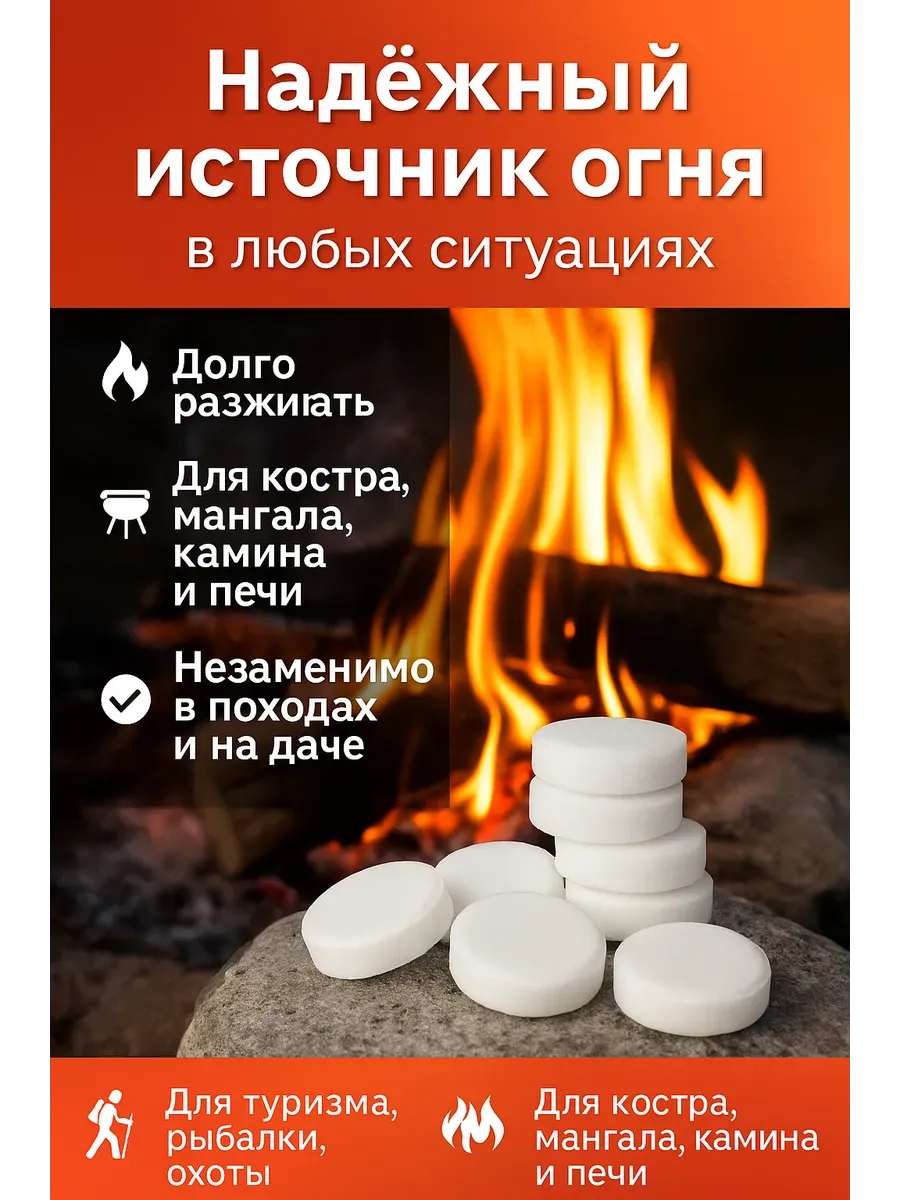 Сухое горючее в таблетках для розжига и разогрева