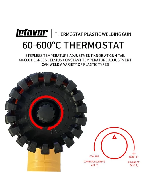Строительный фен 2 скорости 60-600°C 1000Вт Белый фен, 1000 Вт, фото 2