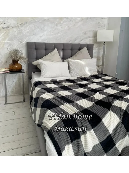ADORE HOME Плед 200х220 см на кровать для спальни пушистый, 200x220 см, фото 2
