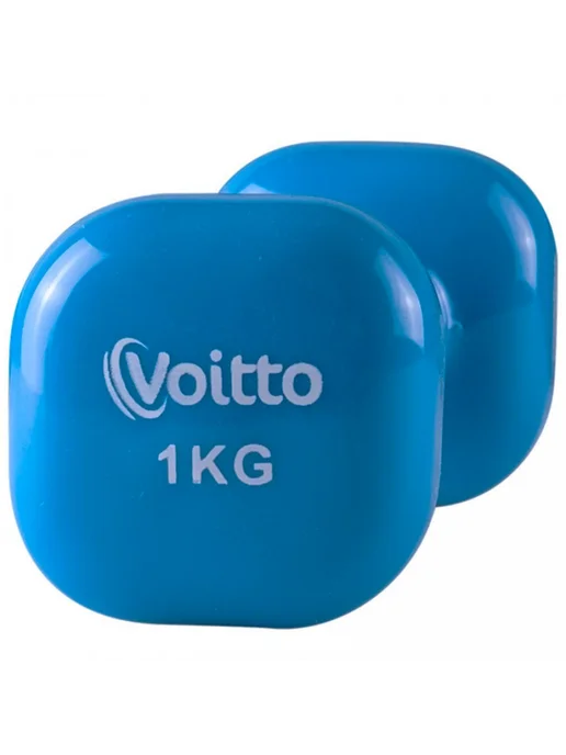 Voitto Гантель для фитнеса виниловая квадратная 2 кг, 1 кг, фото 3