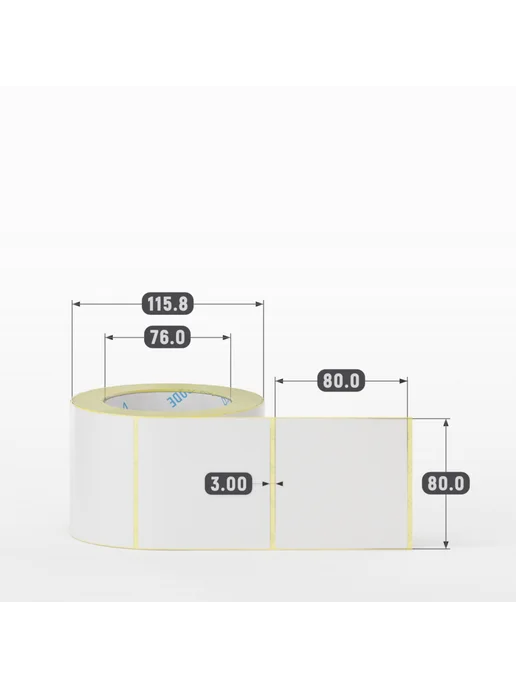 IQ code Термотрансферная этикетка 80х80 ( 500 шт) ПГЛ Ø76, 80x80, 500 шт, фото 2