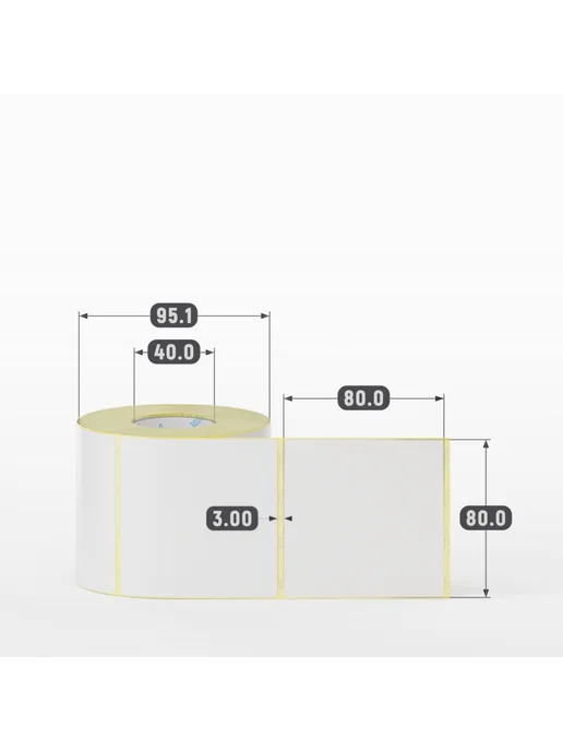 IQ code Термоэтикетка 80х80 ( 500 шт) ПГЛ Ø40, 80x80, 500 шт, фото 2