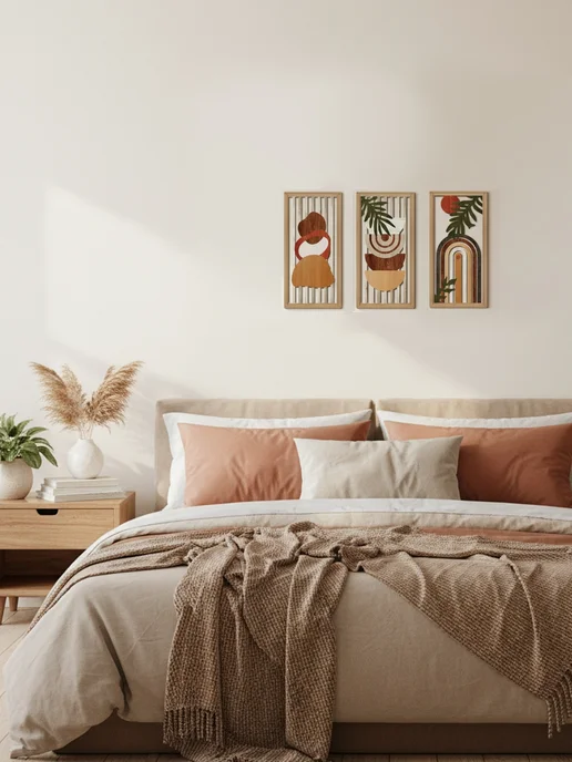 Панно деревянное 3 модуля 15*30 см коричневое, 15x30 см, фото 4