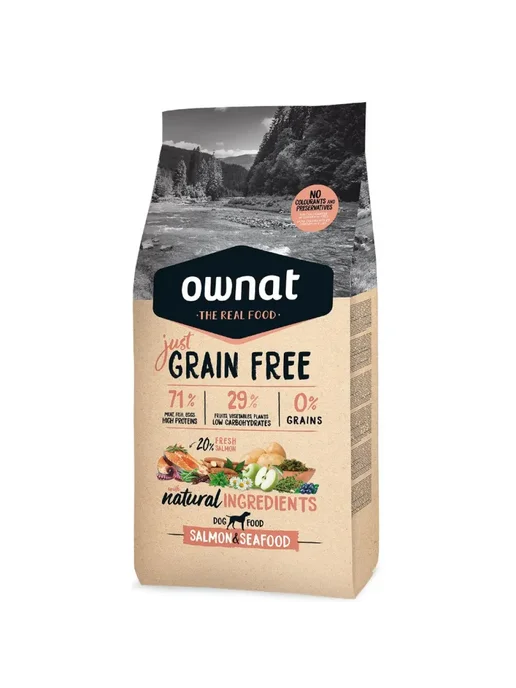 Сухой корм Ownat Морепродукты для собак, беззерновой, лосось, 14 кг, фото 2