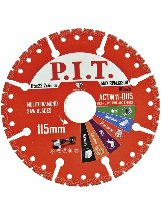 P.I.T. Диск алмазный сегментированный по металлу 115x22,2x2,2мм, 115x22.2x2.2 мм