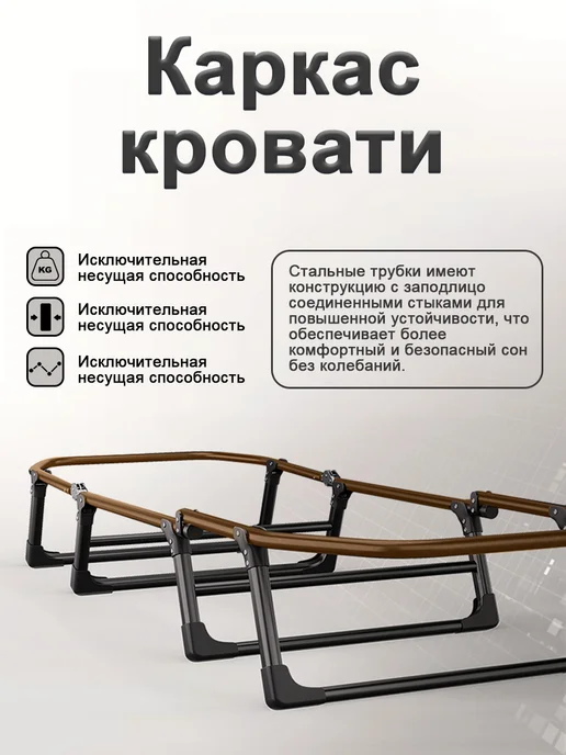 Раскладушка туристическая с матрасом 190х70см, вариант, фото 6