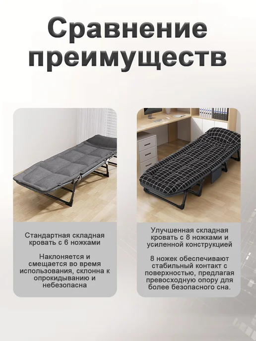 Раскладушка туристическая с матрасом 190х70см, вариант, фото 8