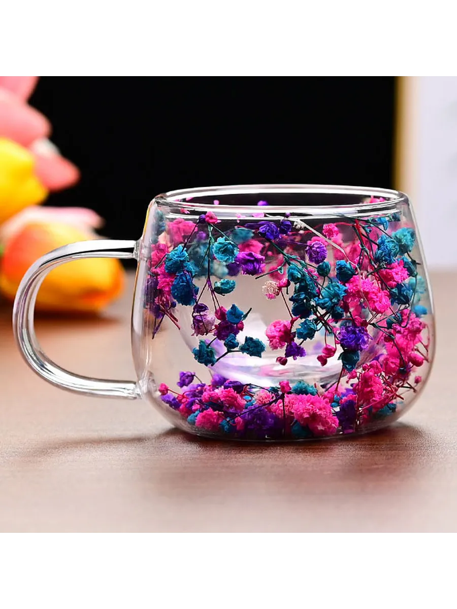 Стакан 150 мл голубой, двойные стенки