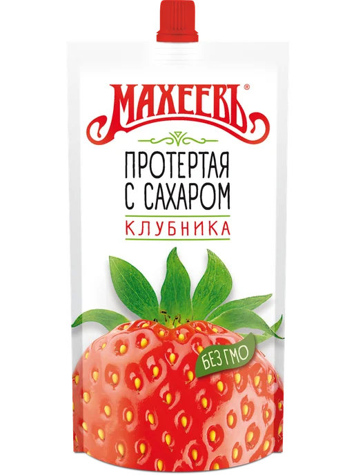 МахеевЪ Клубника протертая с сахаром 400 г, 300 г, фото 2