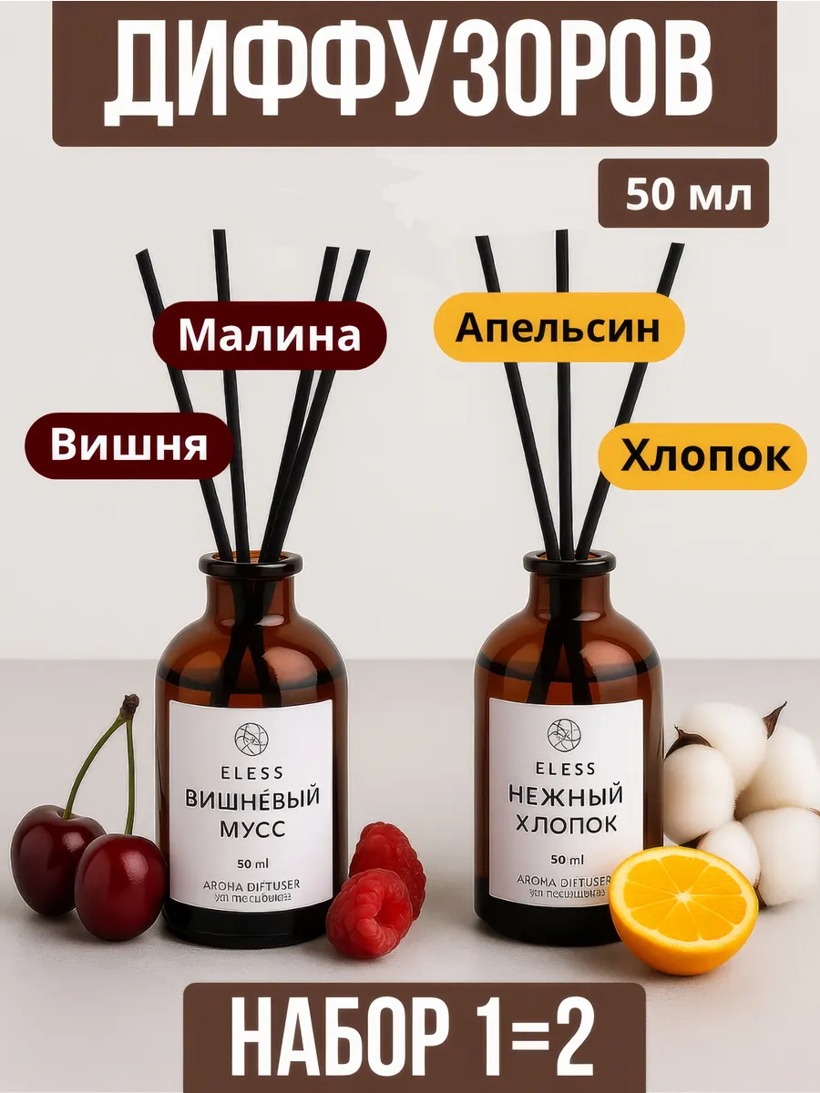 Диффузор для дома с палочками парфюмированный 2шт