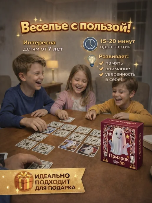 Настольная игра для всей семьи Призрак Бу30, синий, фото 3