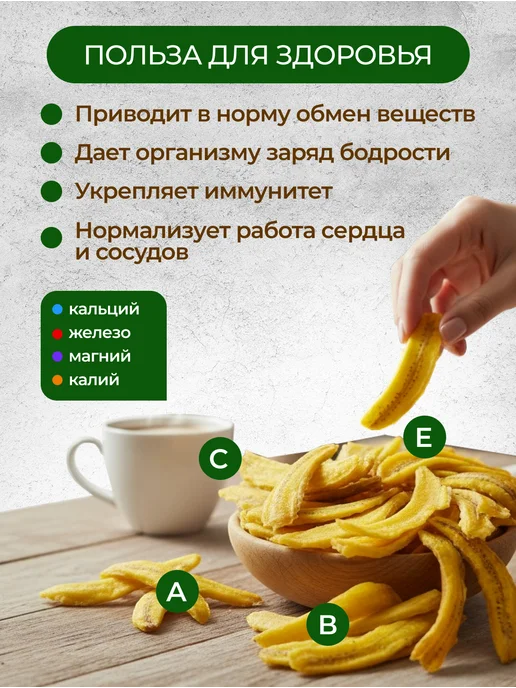финикофф Банан сушеный без сахара чипсы из сухофруктов, вариант, фото 2