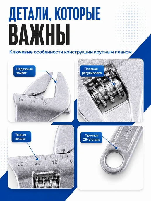 Кобальт Разводной ключ 210мм 244-988, вариант, фото 2