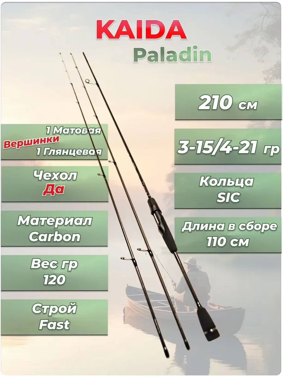 Cпиннинг Paladin 2,1 м тест 3-15/4-21 гр 2 вершинки