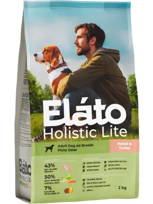 Сухой корм Elato Holistic Lite для собак, индейка, кролик, 2 кг
