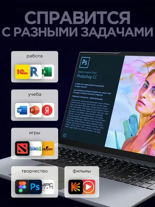 SANCYT Ноутбук для работы, учебы и игр 15,6" IPS 16GB SSD 2ТБ, 16 ГБ, 2 ТБ, фото 8