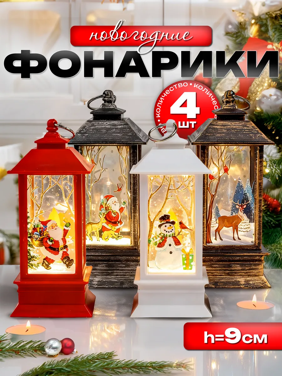 Новогодний светящийся фонарик на елку