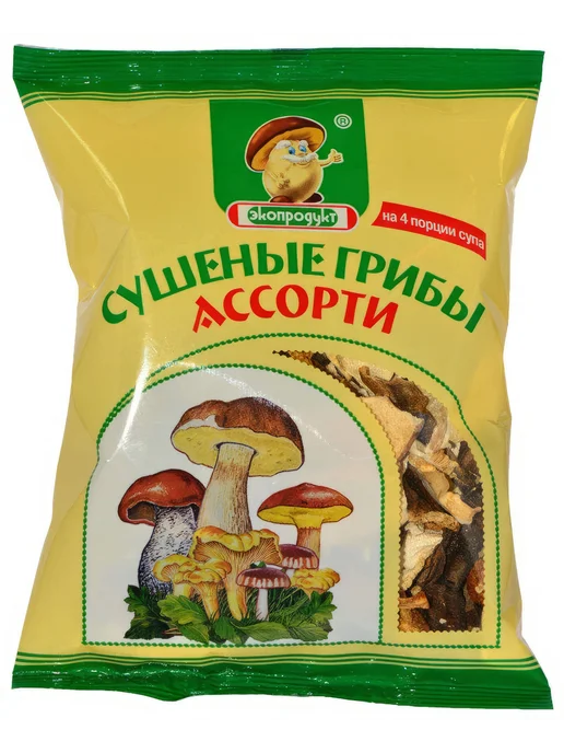 Грибы сушеные Экопродукт ассорти, 50 г, 50 г, фото 2